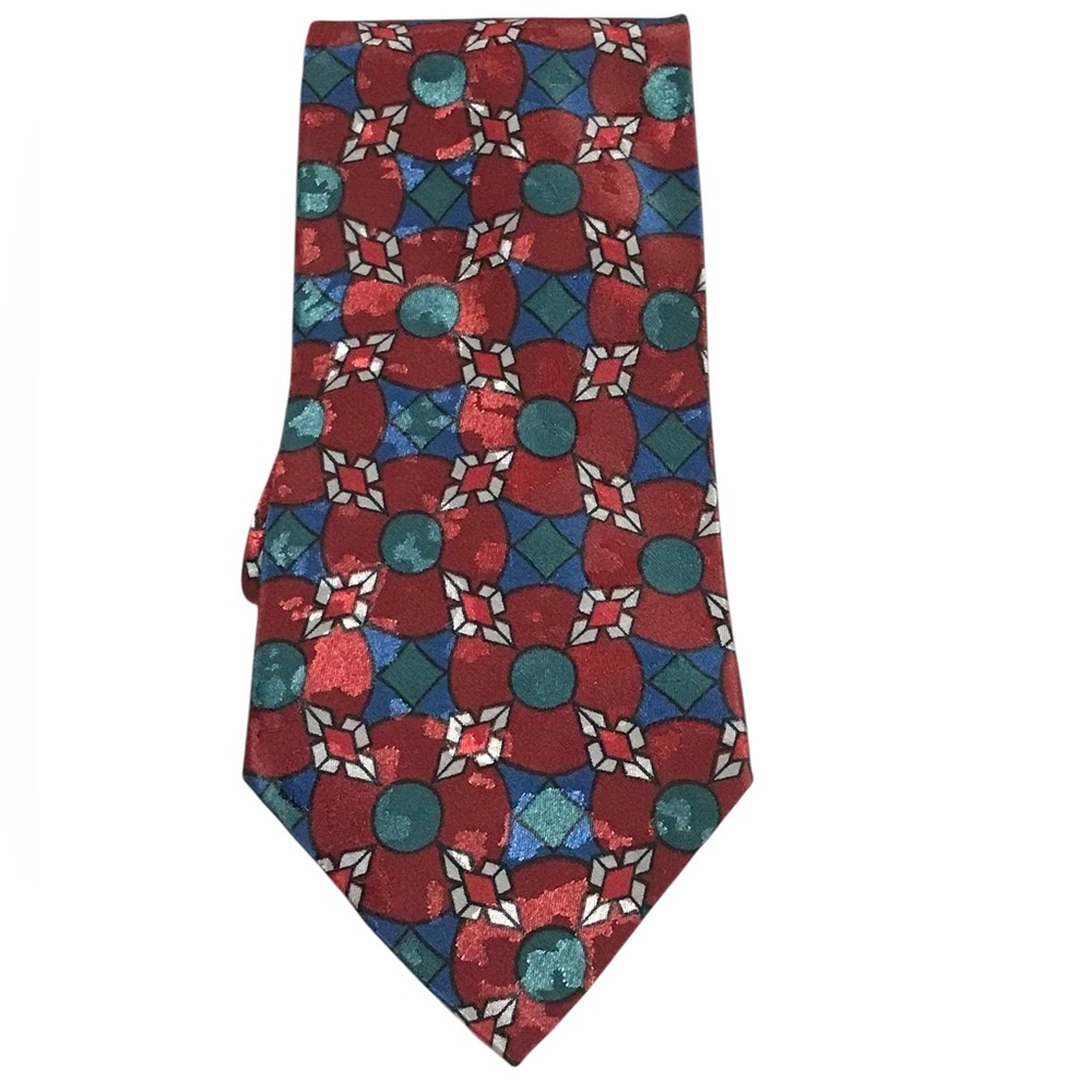 Christian Dior Monsieur Diamond Flower Abstract Shapes Men’s Neck Tie Neckwear